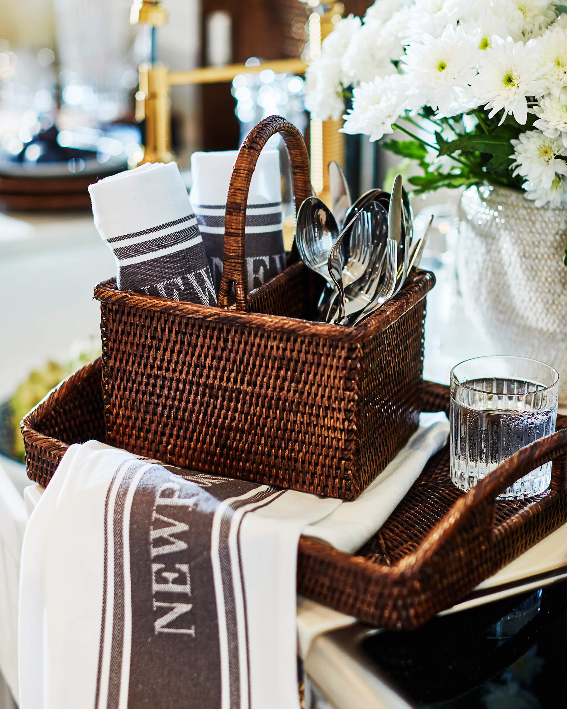 Cognac bestickhållare rotting