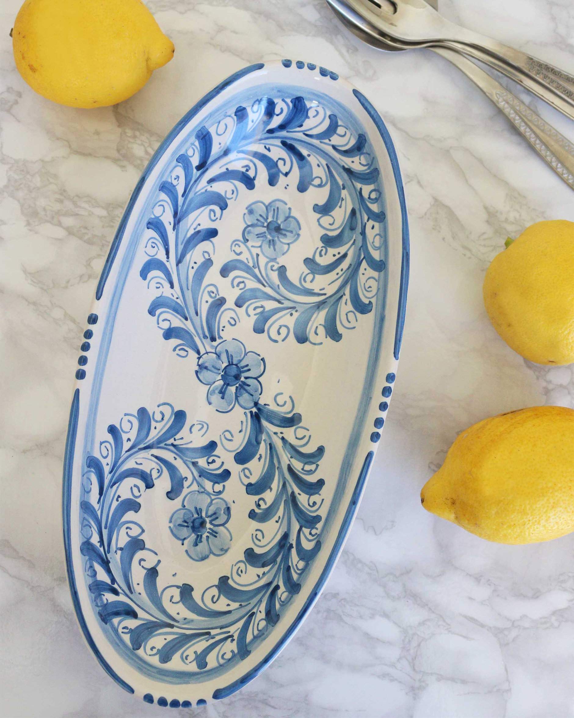 Siracusa blue serving platter