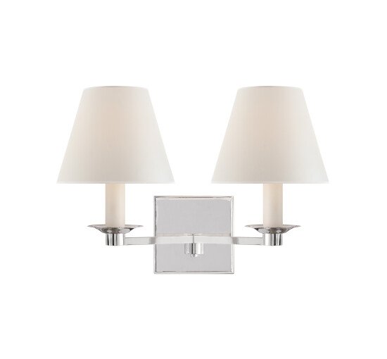 Polished Nickel - Evans Double Arm Sconce Polished Nickel