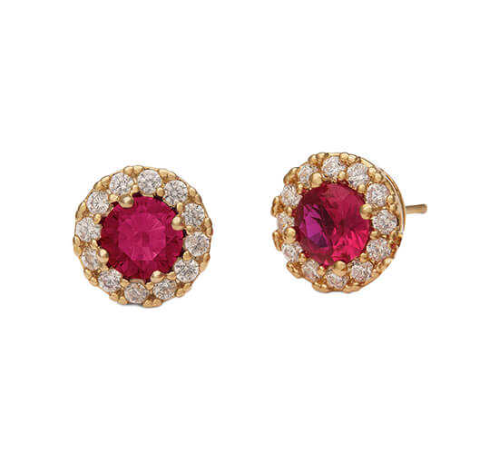 Laurie øreringe pink ruby