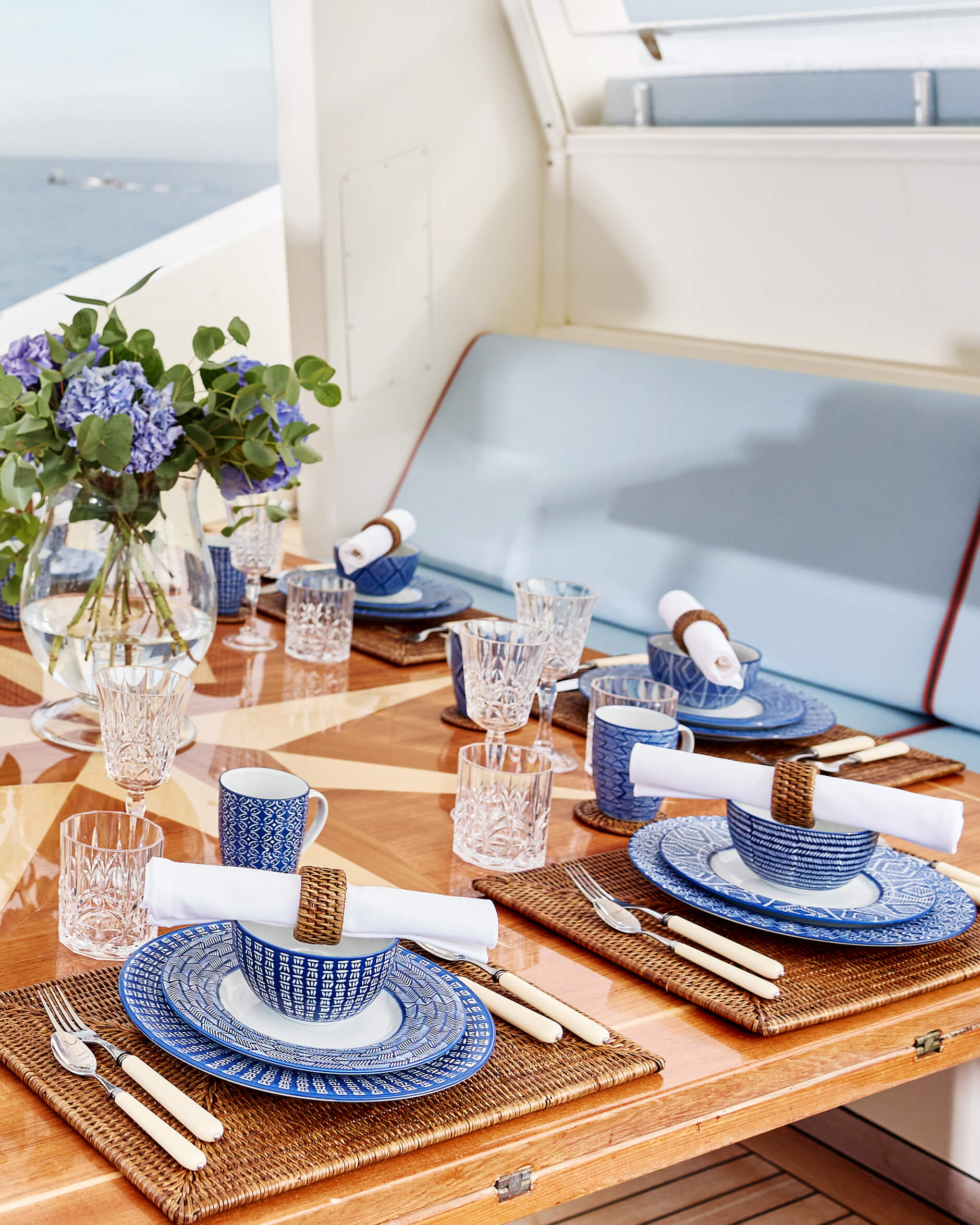 Capri Azzurra ruokalautaset sininen/valkoinen 6 kpl