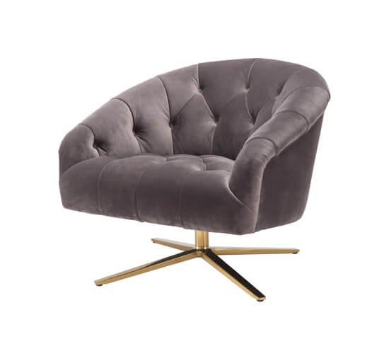 Savona Grey Velvet - Swivel Chair Gardner savona grey velvet