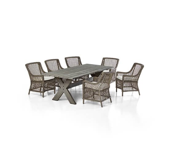 Marbella Dining Armchair With Cross Dining Table