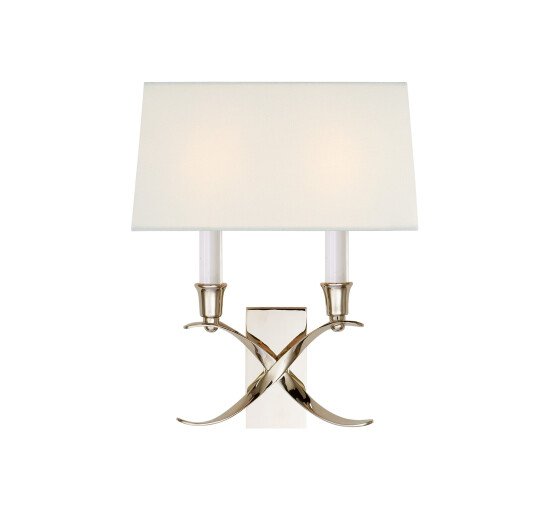 Polished Nickel - Cross Bouillotte Sconce Bronze Small