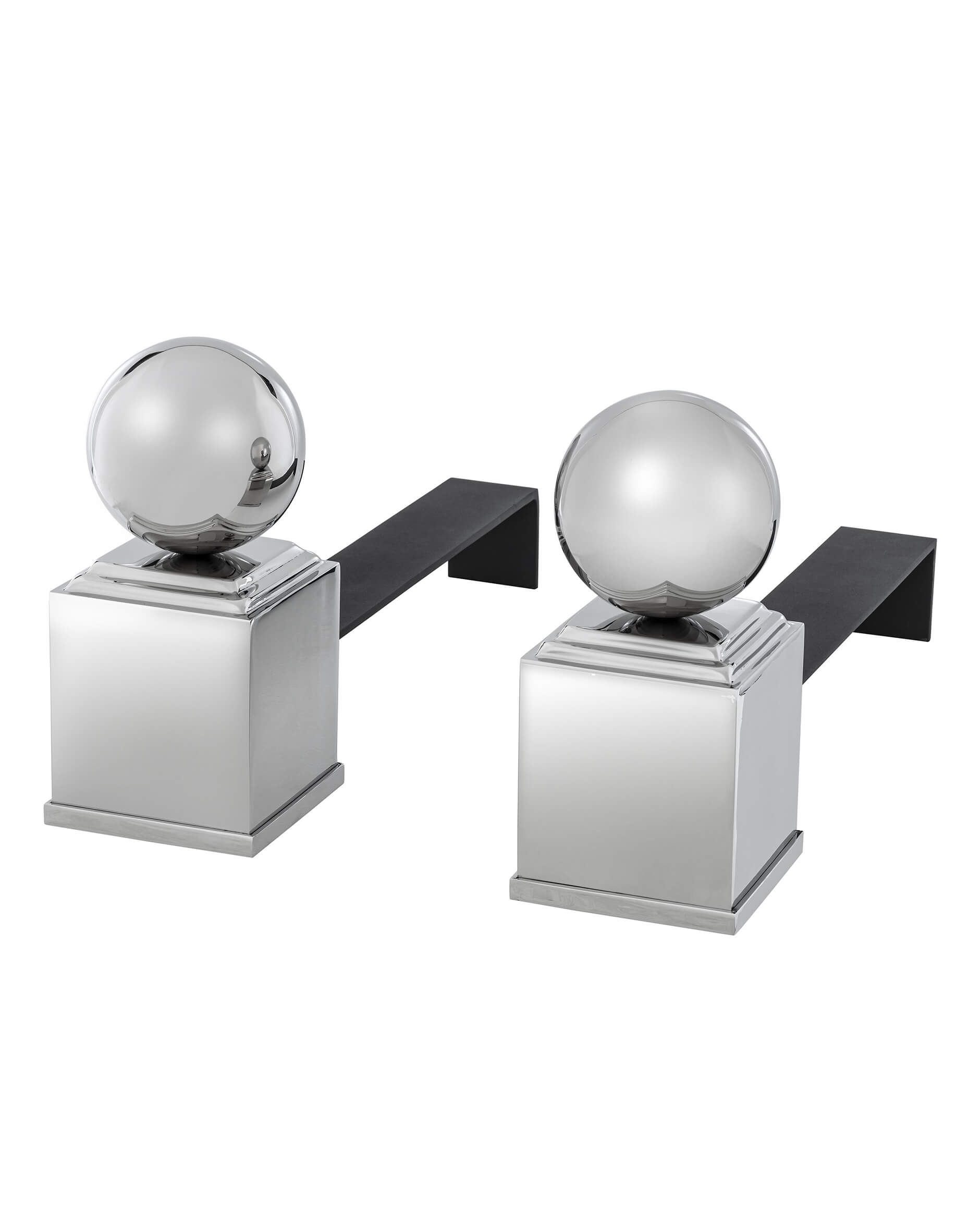 Viviers andiron nickel 2-pack