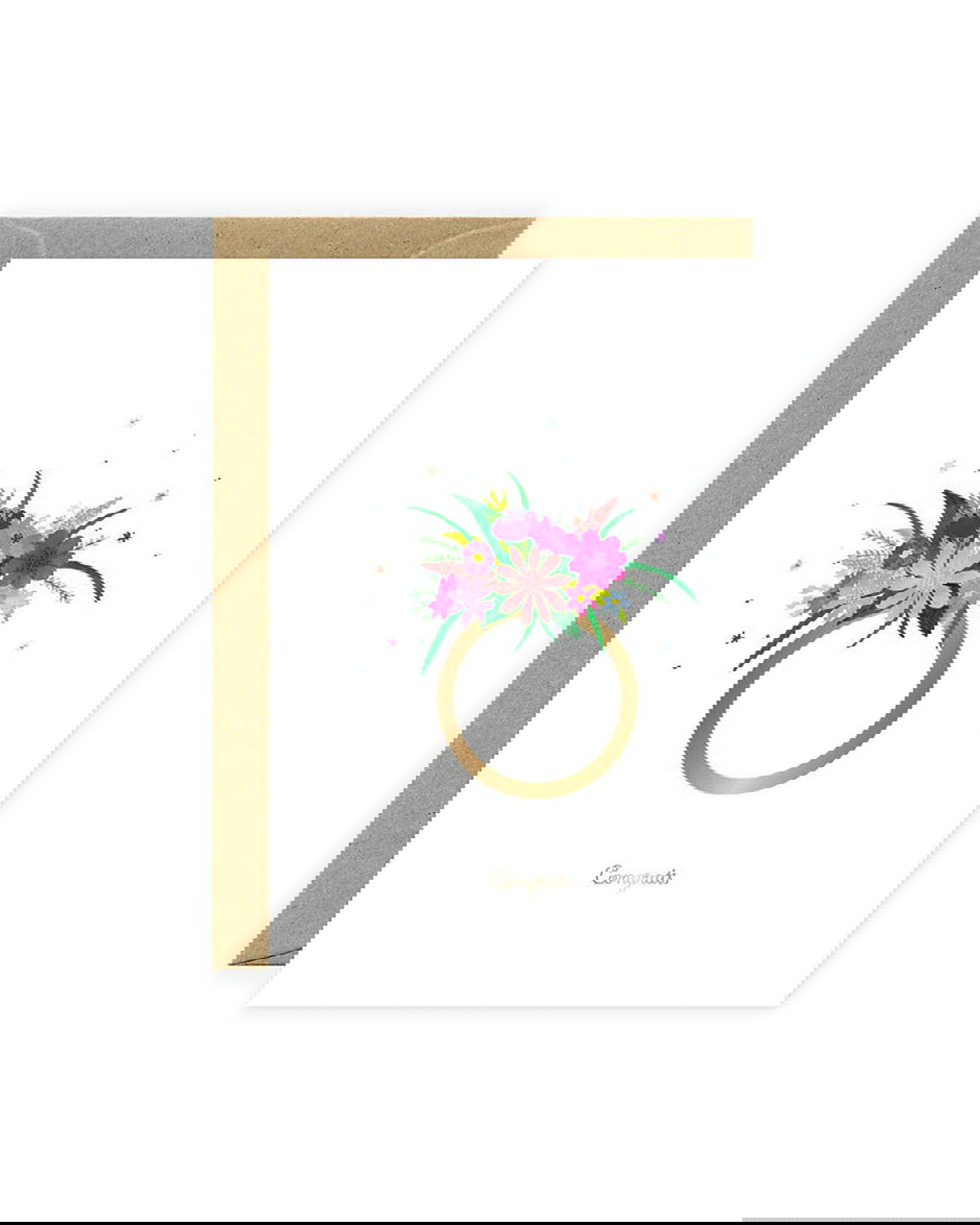 Gold Flower Ring Card