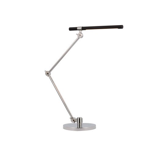 null - Heron Desk Lamp Polished Nickel and Matte Black Large