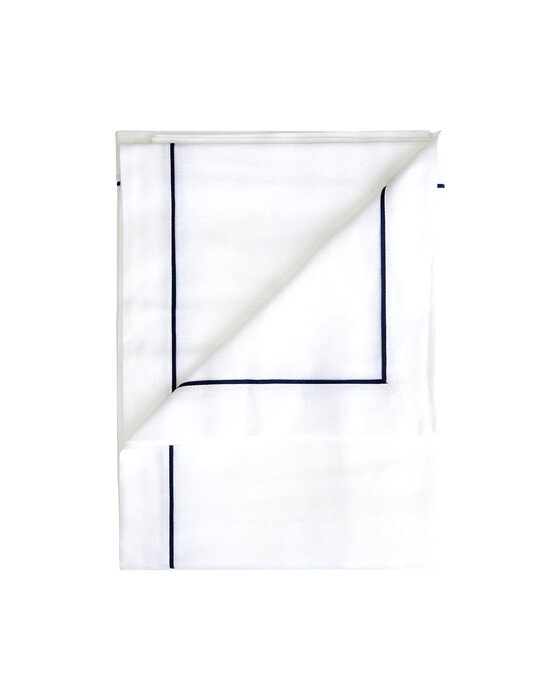 Castleford bordsduk vit/blå