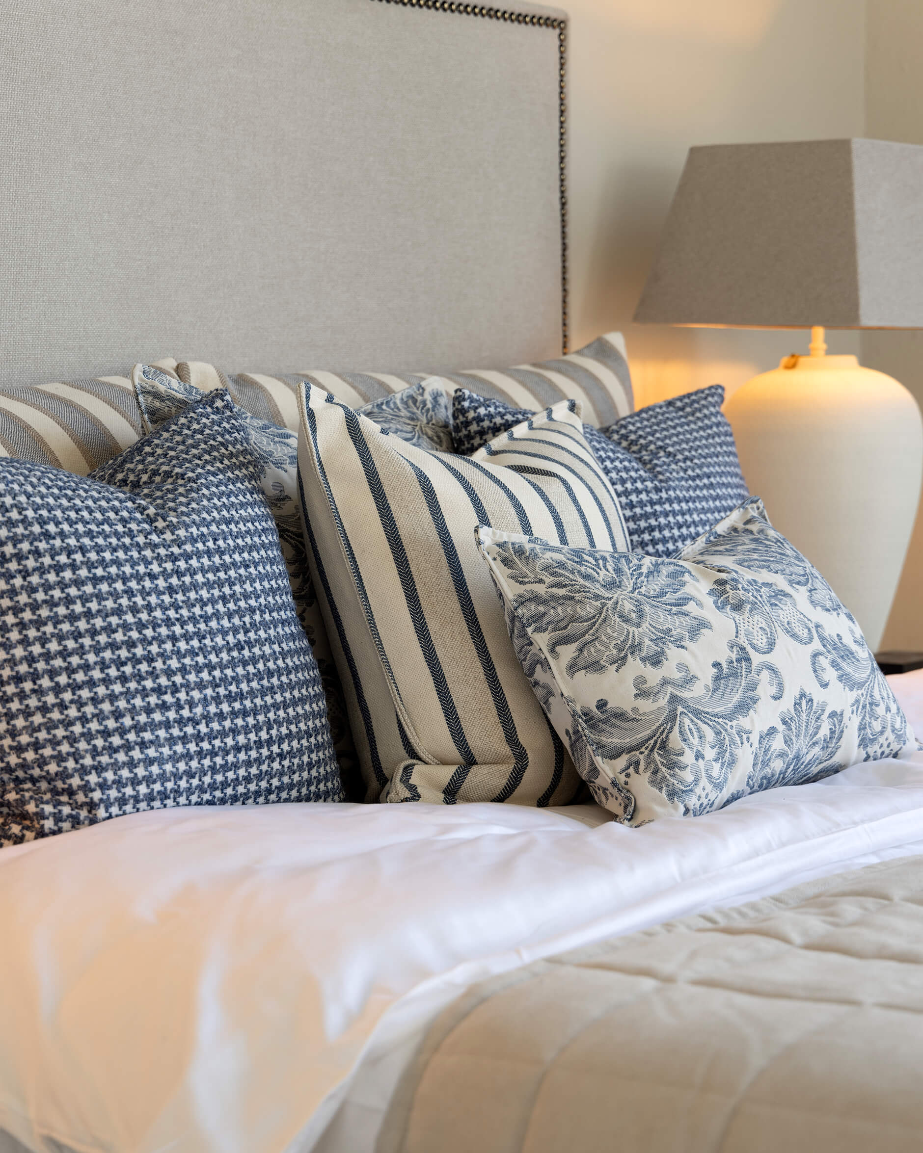 Lotus Cushion Cover Deep Blue