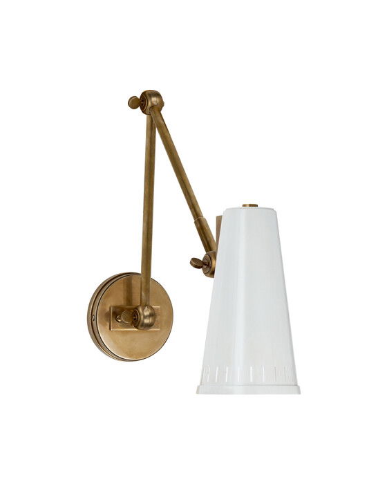 Antonio vägglampa justerbar antik mässing/antikvit