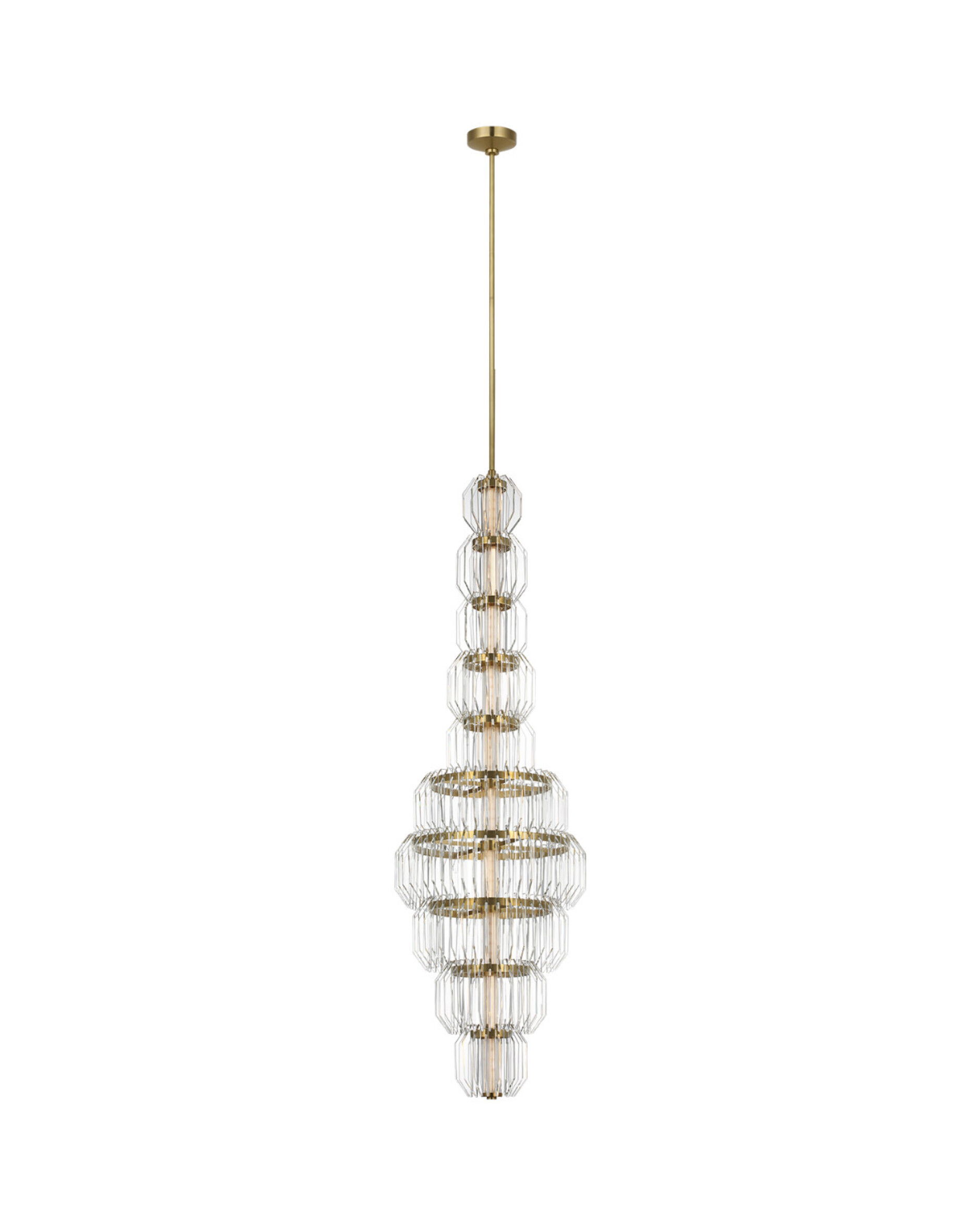 Killarney 19" Layered Entry Chandelier Brass