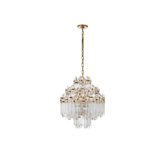 null - Adele Four Tier Waterfall Chandelier Polished Nickel