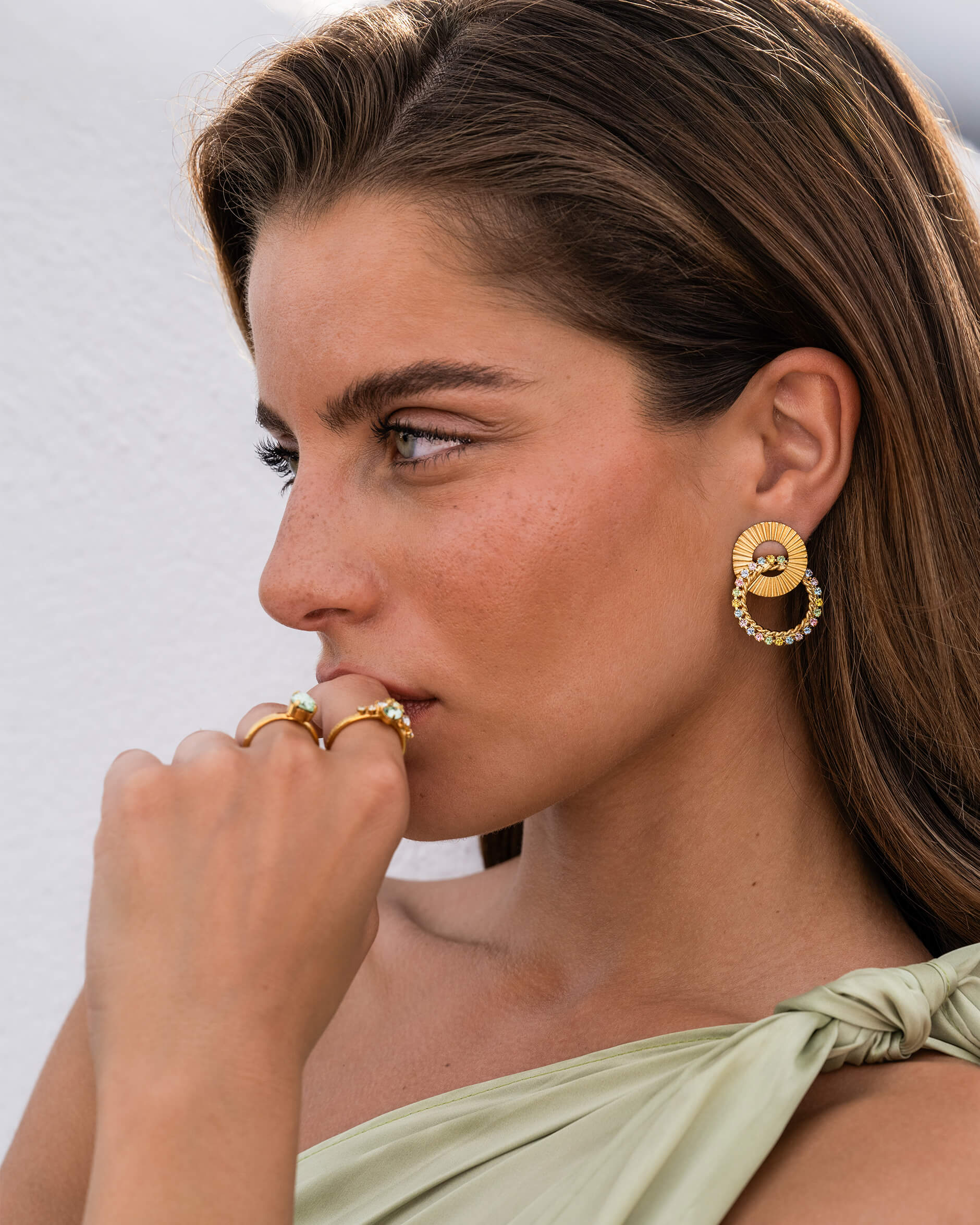 Petite Drop ring chrysolite