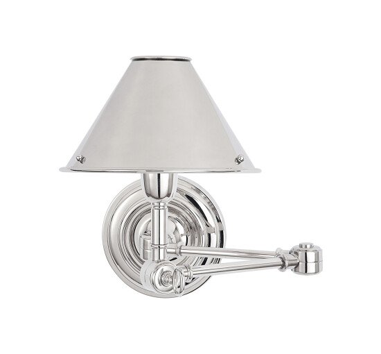 Polished Nickel - Anette Swing Arm Sconce Natural Brass