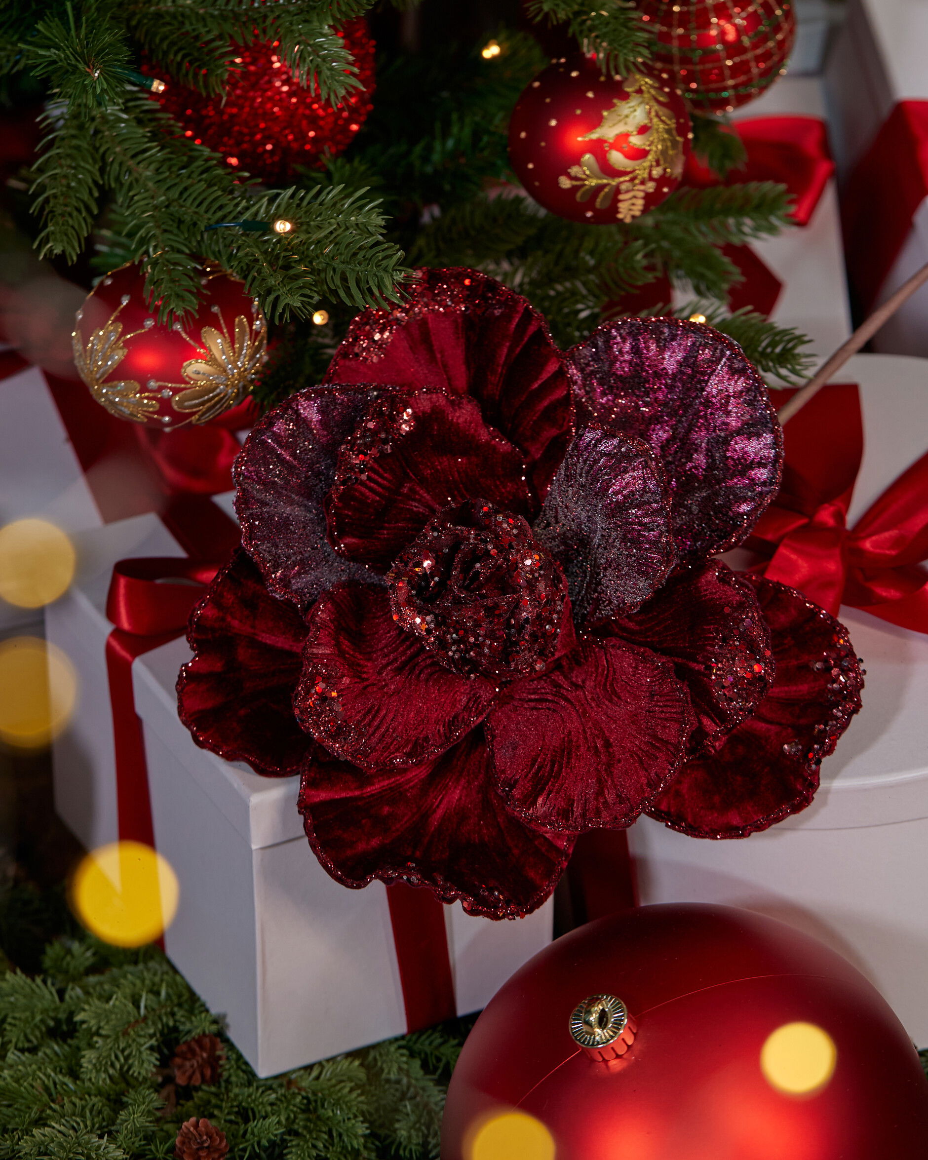 Rose Decorative Branch Burgundy