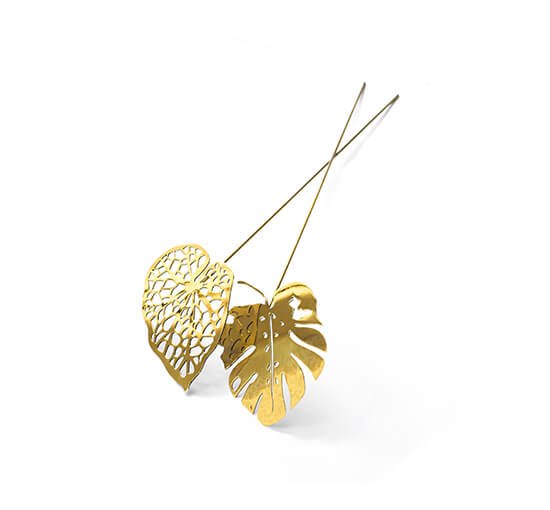Water Leaves Decoration Brass 2 pcs
