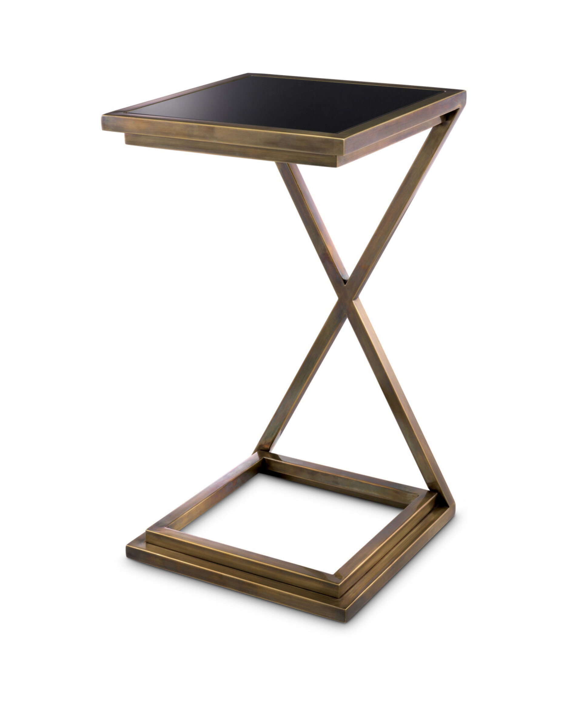 Cross Side Table Vintage Brass