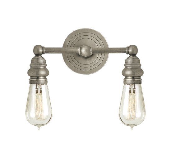 null - Boston Functional Double Light Antique Nickel