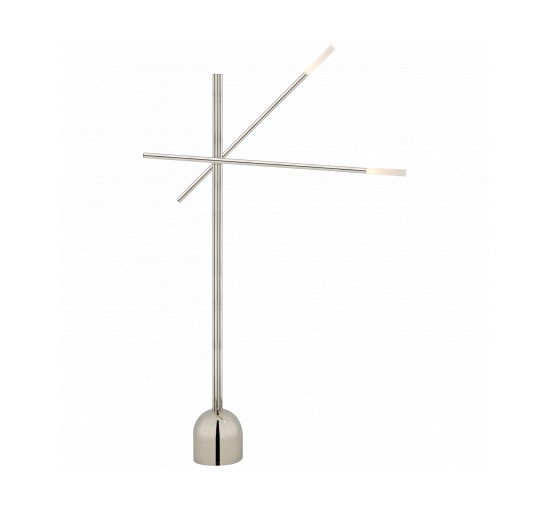 null - Rousseau Double Boom Arm Floor Lamp Polished Nickel