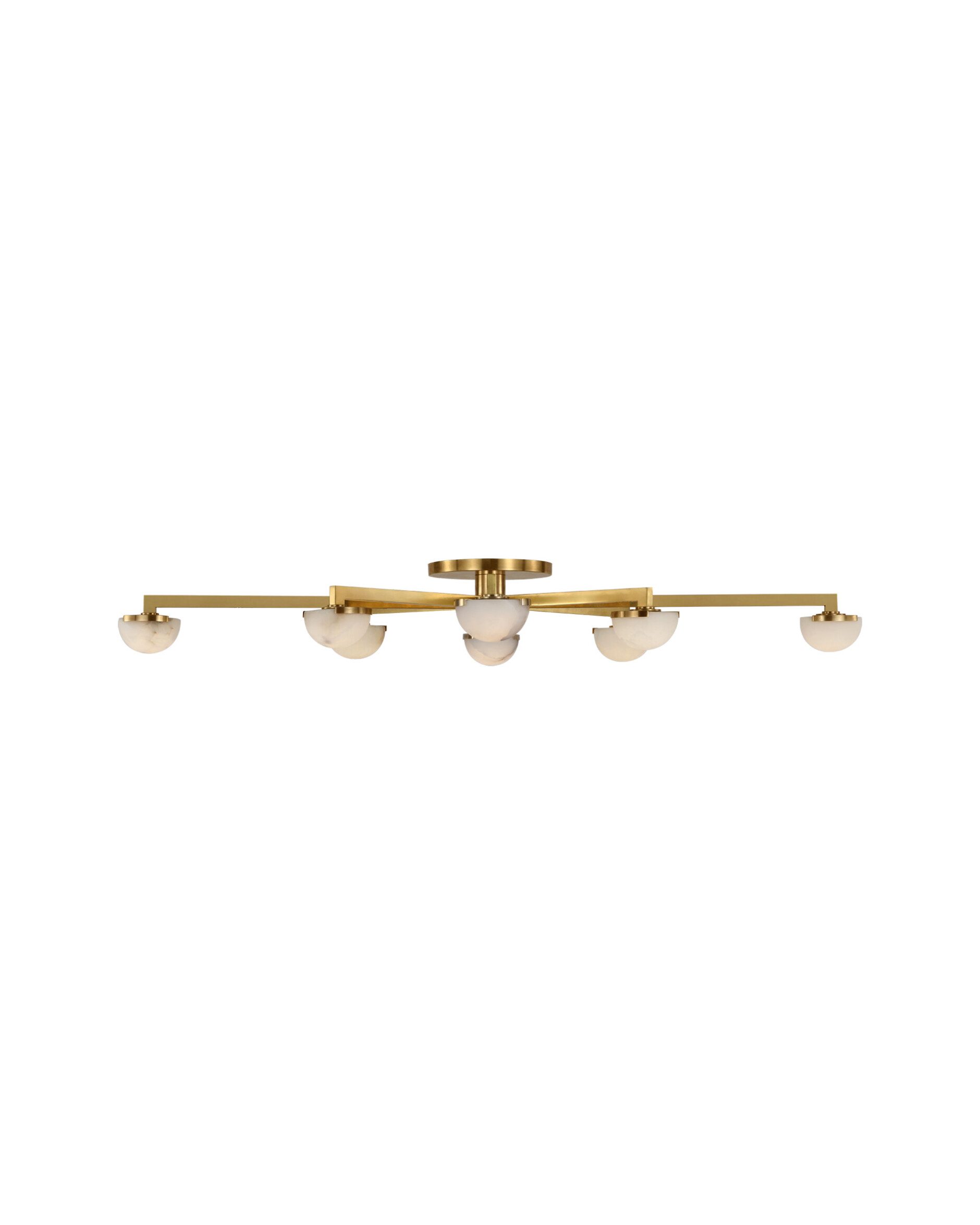 Pedra Extra Large Staggered Arm Flush Mount Antique-Burnished Brass