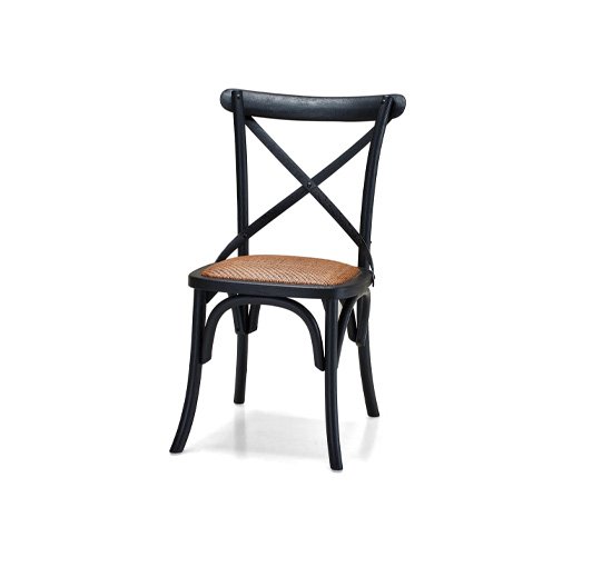 Black - Newport Cross dining chair, Black Drifted Oak