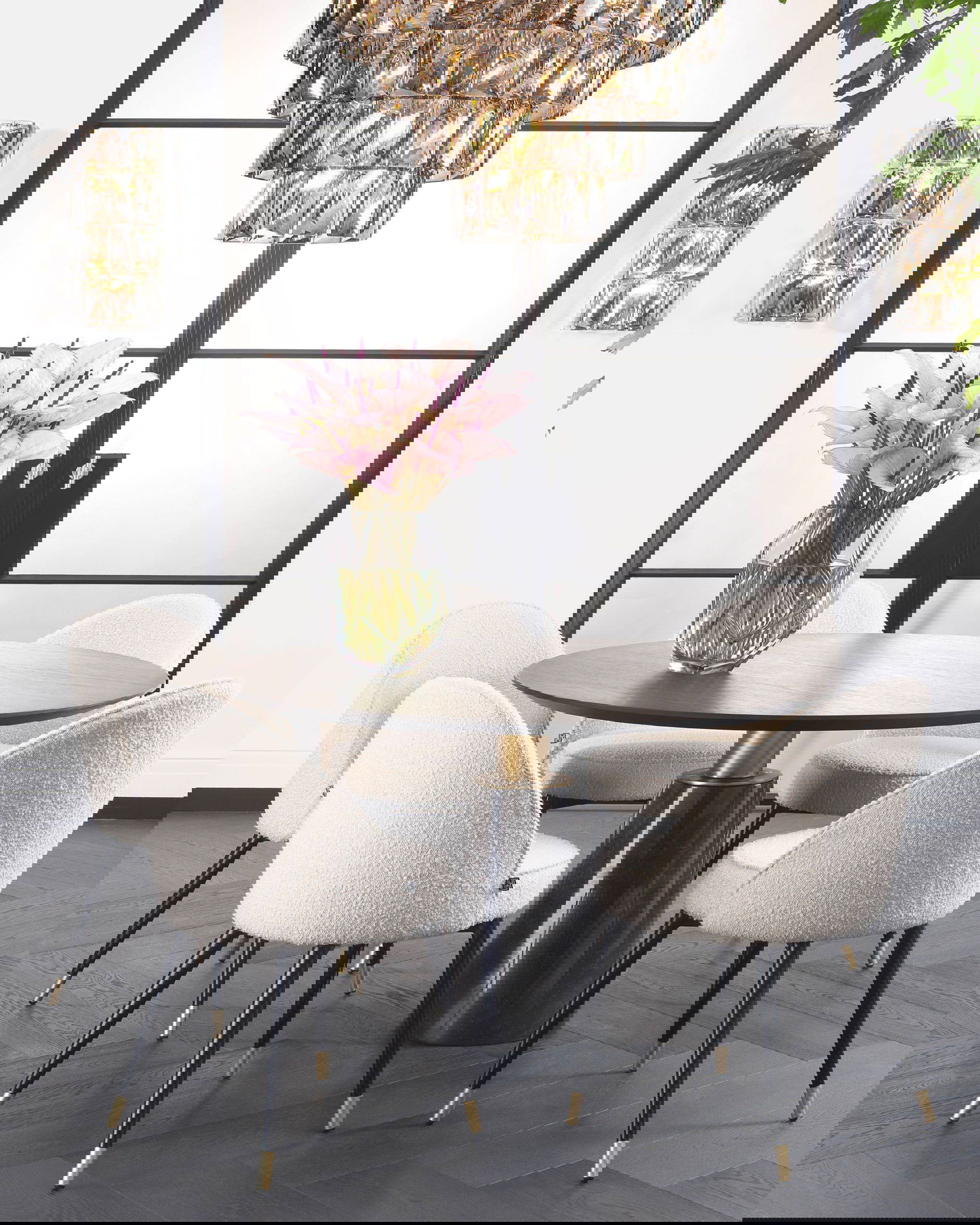 Cooper matstolar bouclé cream 2-set