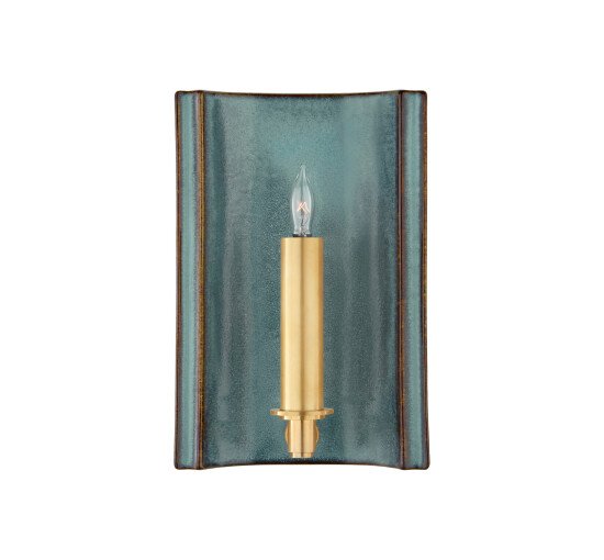 null - Leeds Small Rectangle Sconce Oslo Blue