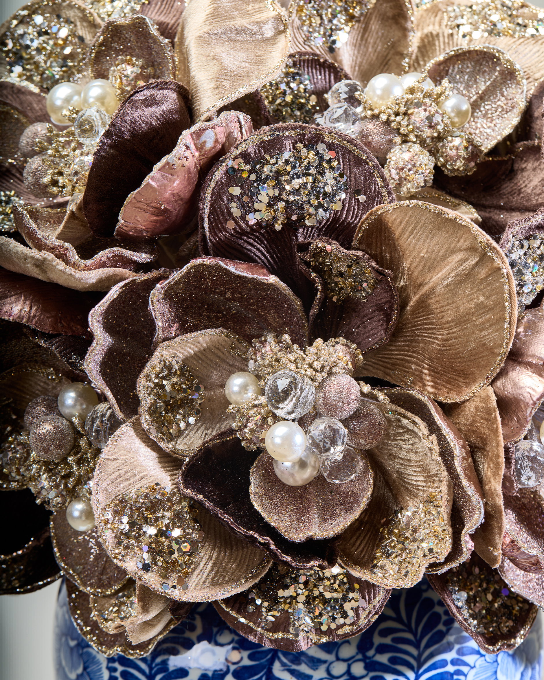 Magnolia Pearl Decorative Branch Brown
