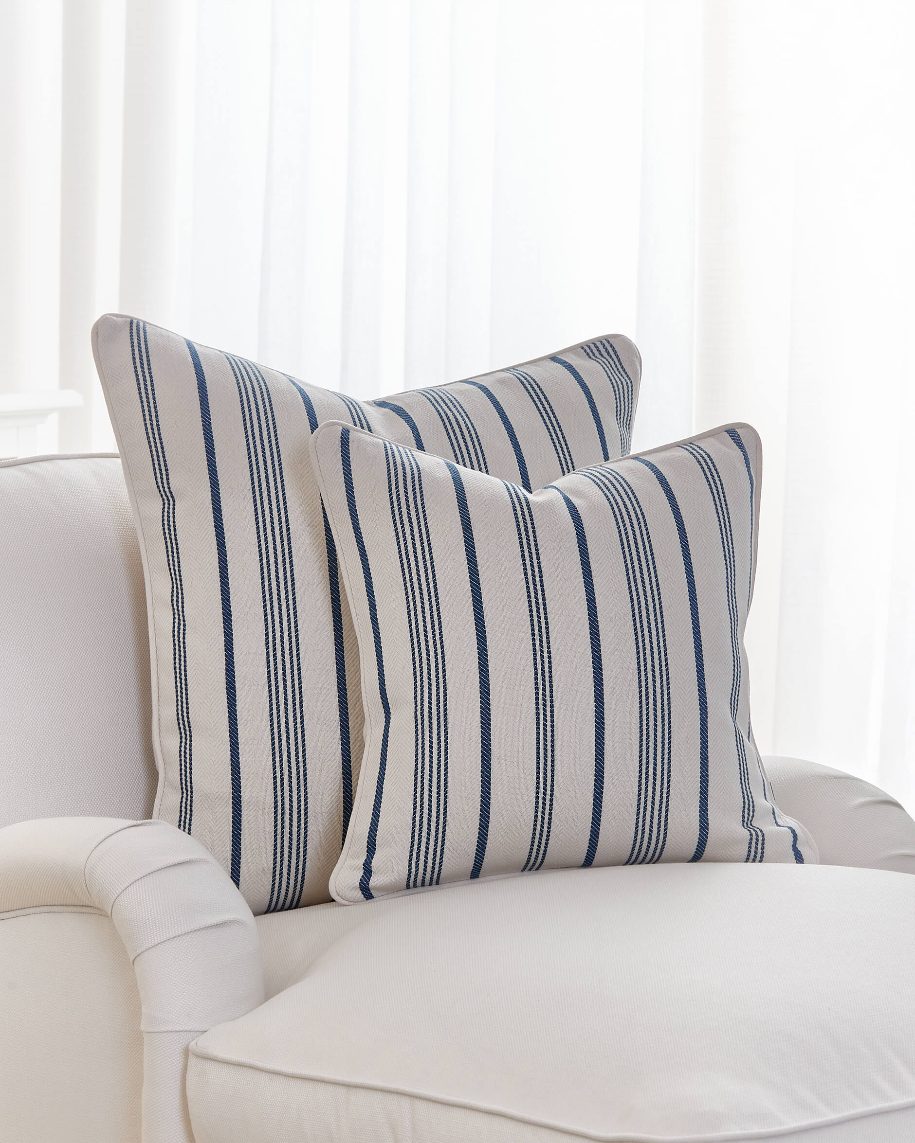 Glenda kuddfodral blå/vit