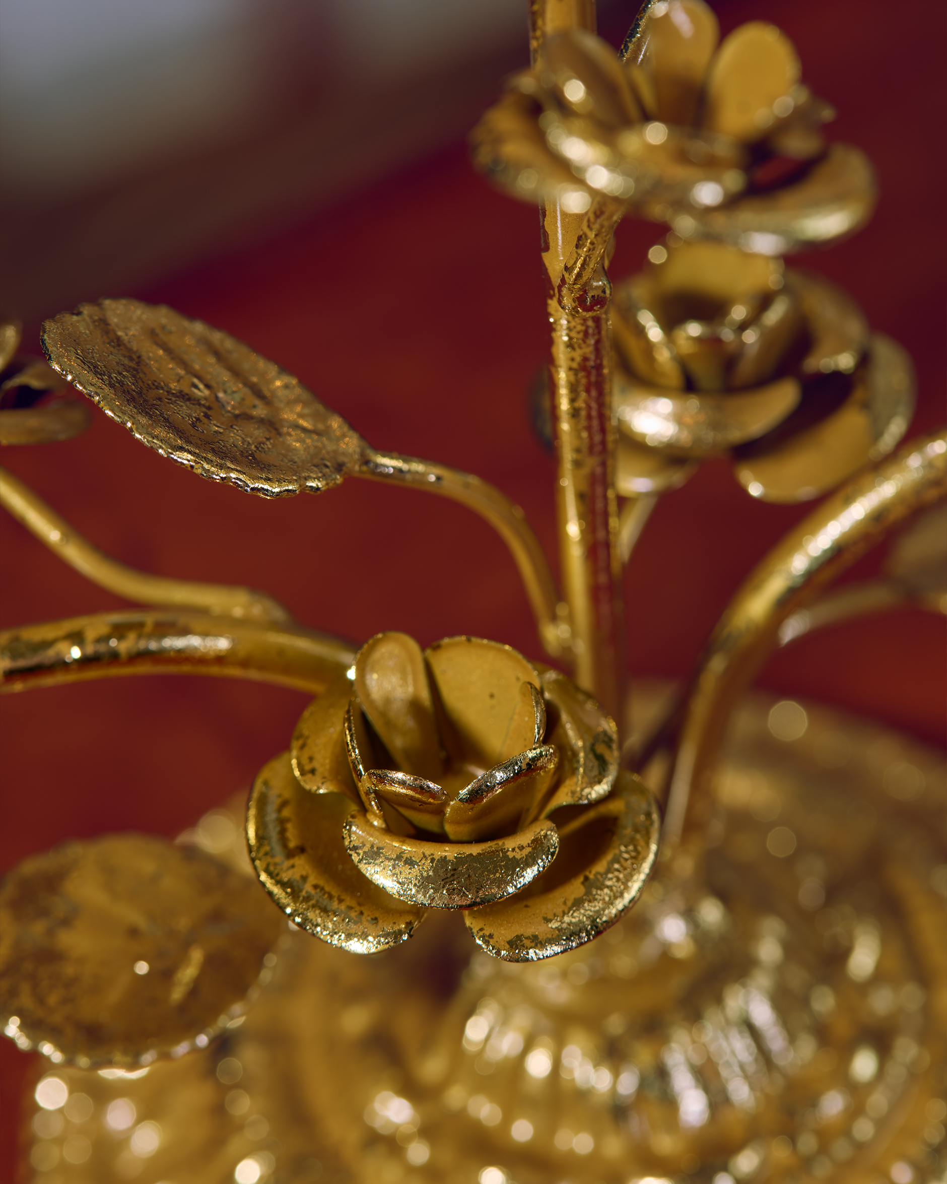 Rosemary ljusstake tre armar guld