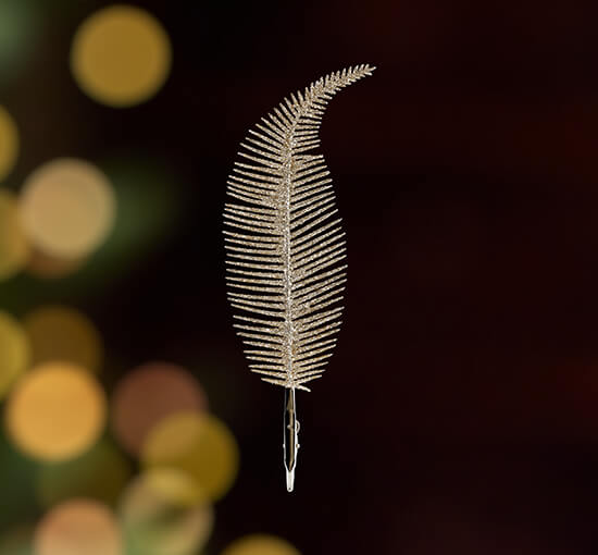 Champagne - Carrington Feather Ornament Champagne 8-pack