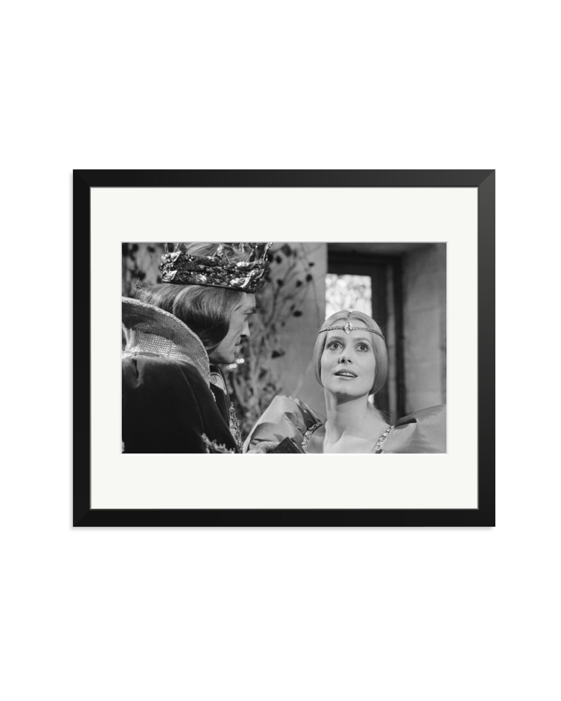 Marais and Deneuve on Set of Peau d'Ane Black / Large