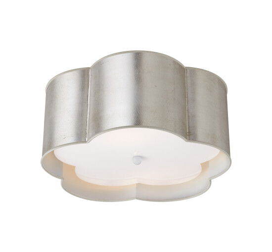 Burnished Silver Leaf - Bryce Flush Mount Silver and White Medium