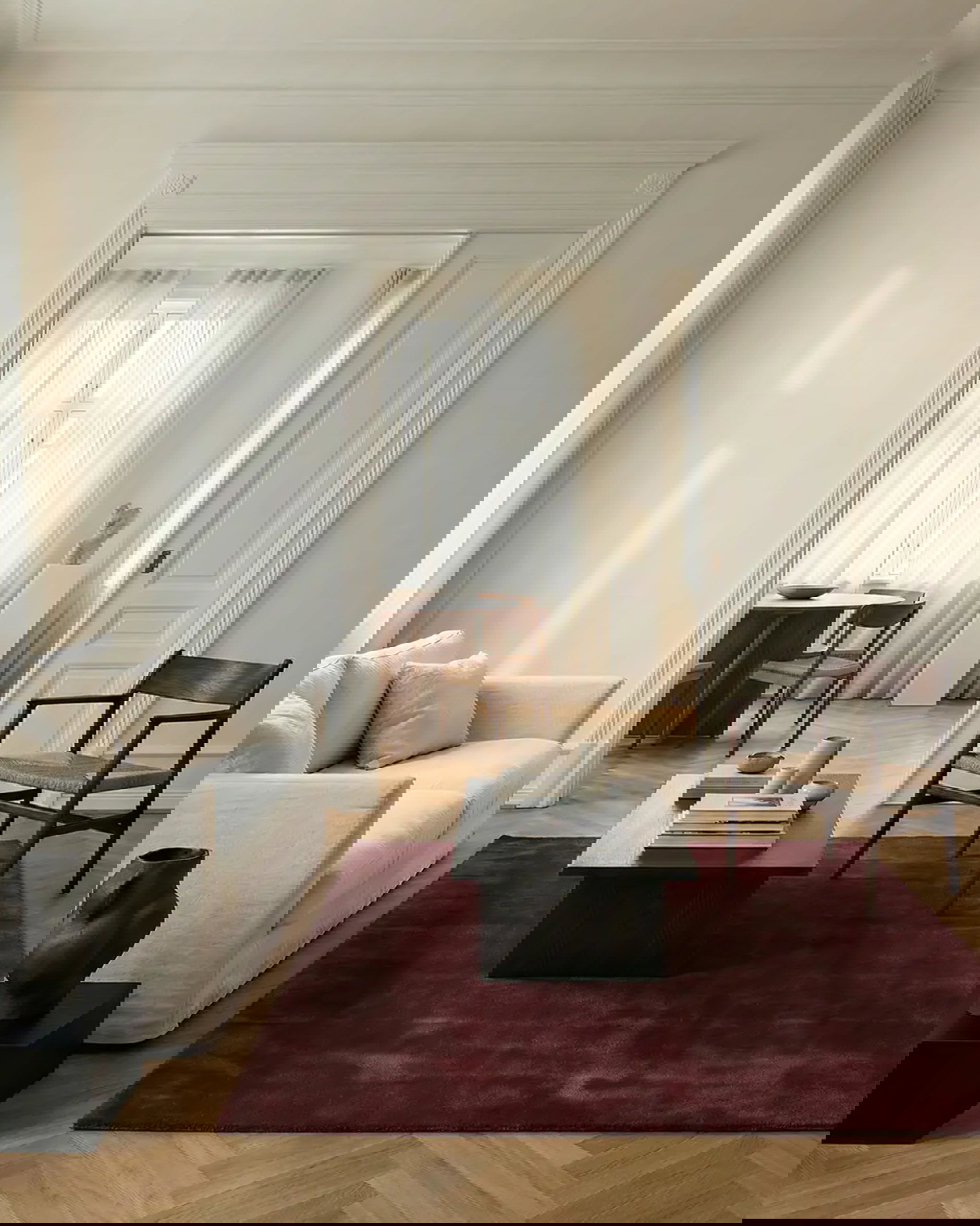 Solid vloerkleed bordeaux