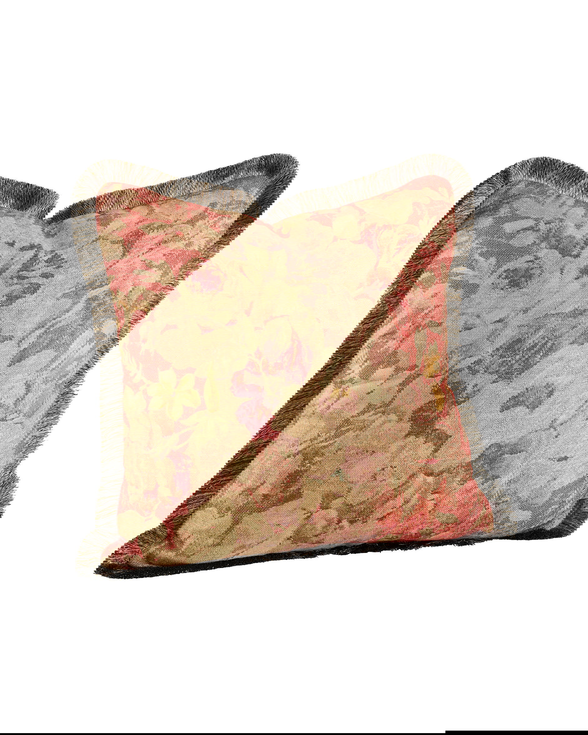 Rosewood Flower Cushion Cover Fringe Rouge OUTLET