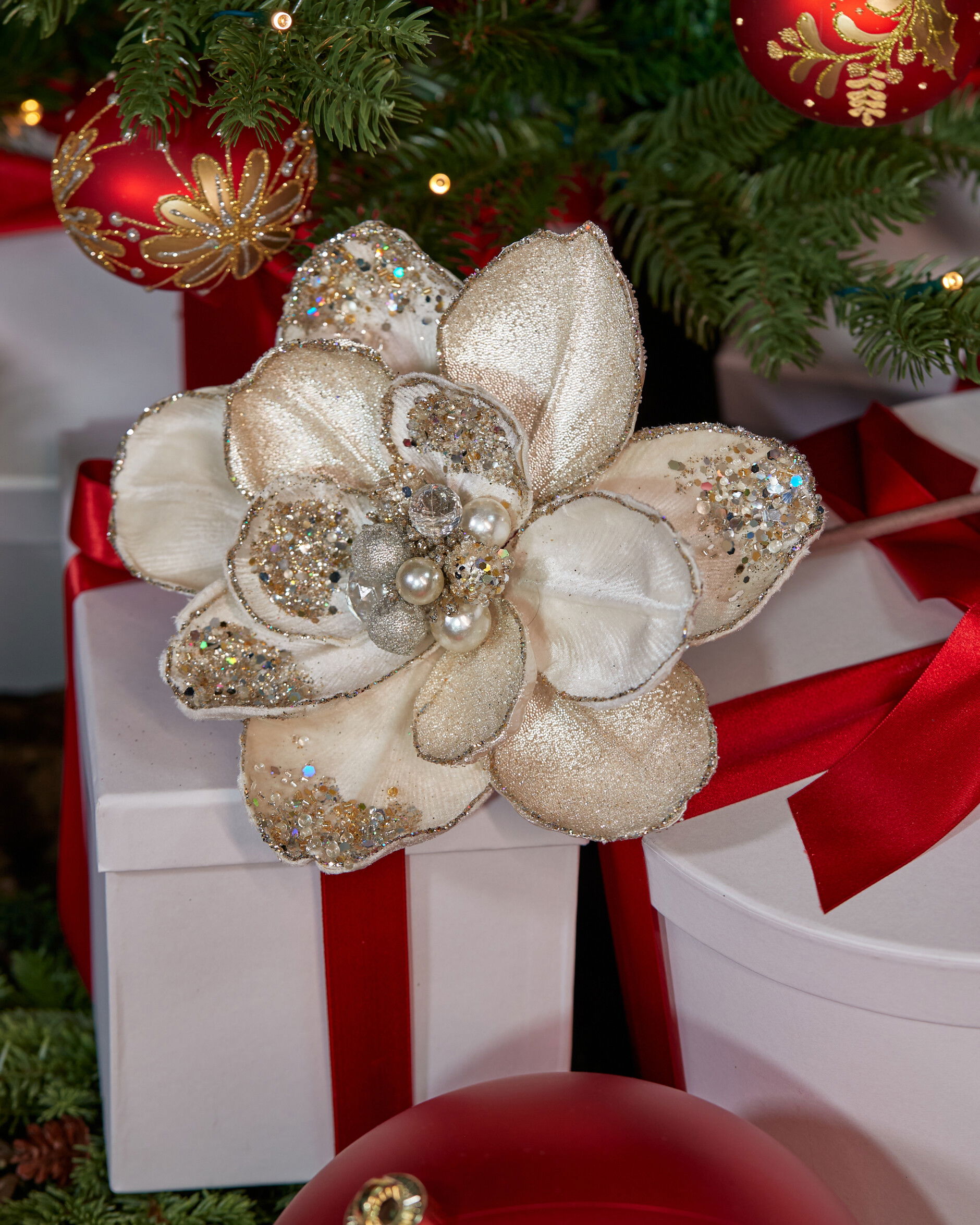 Magnolia Pearl Decorative Branch Ivory