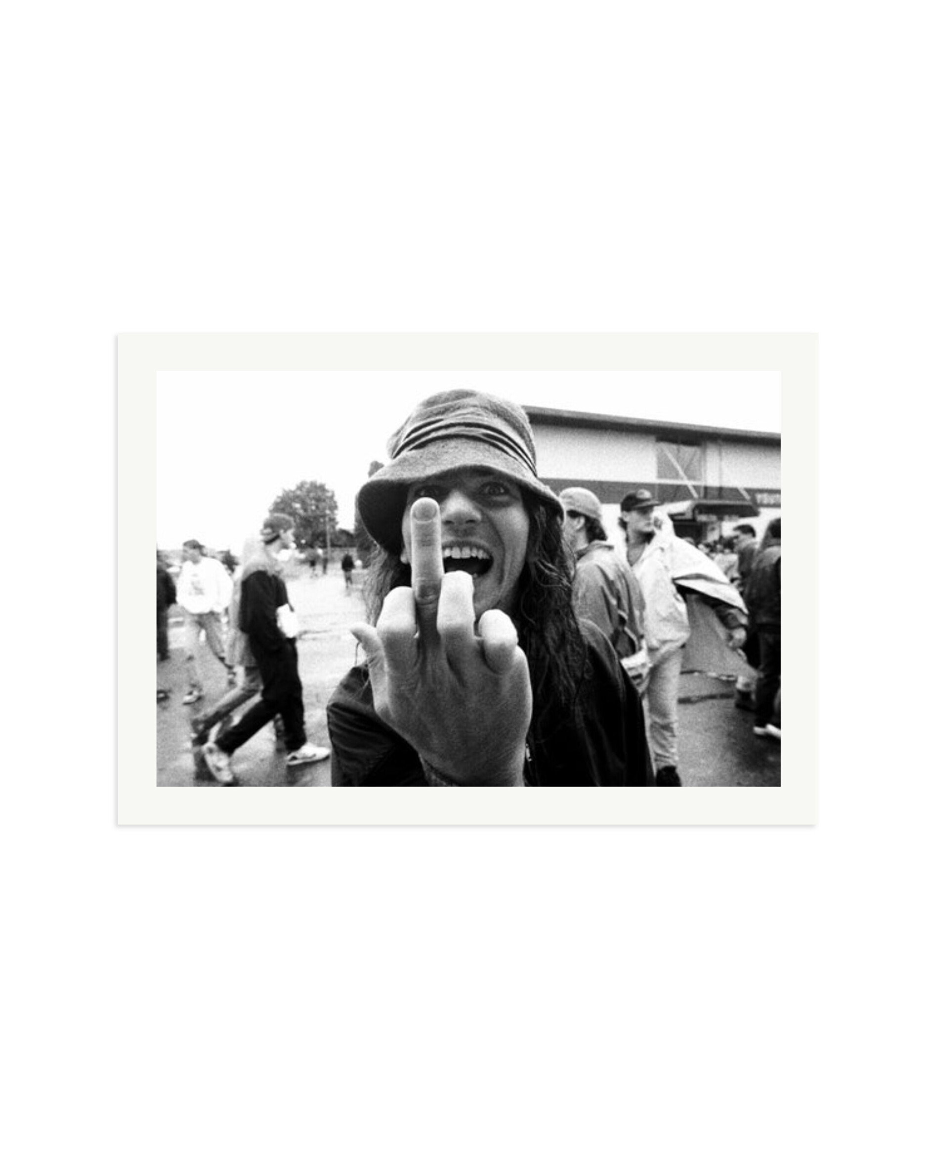 Eddie Vedder Flipping the Bird Print Only / XXL