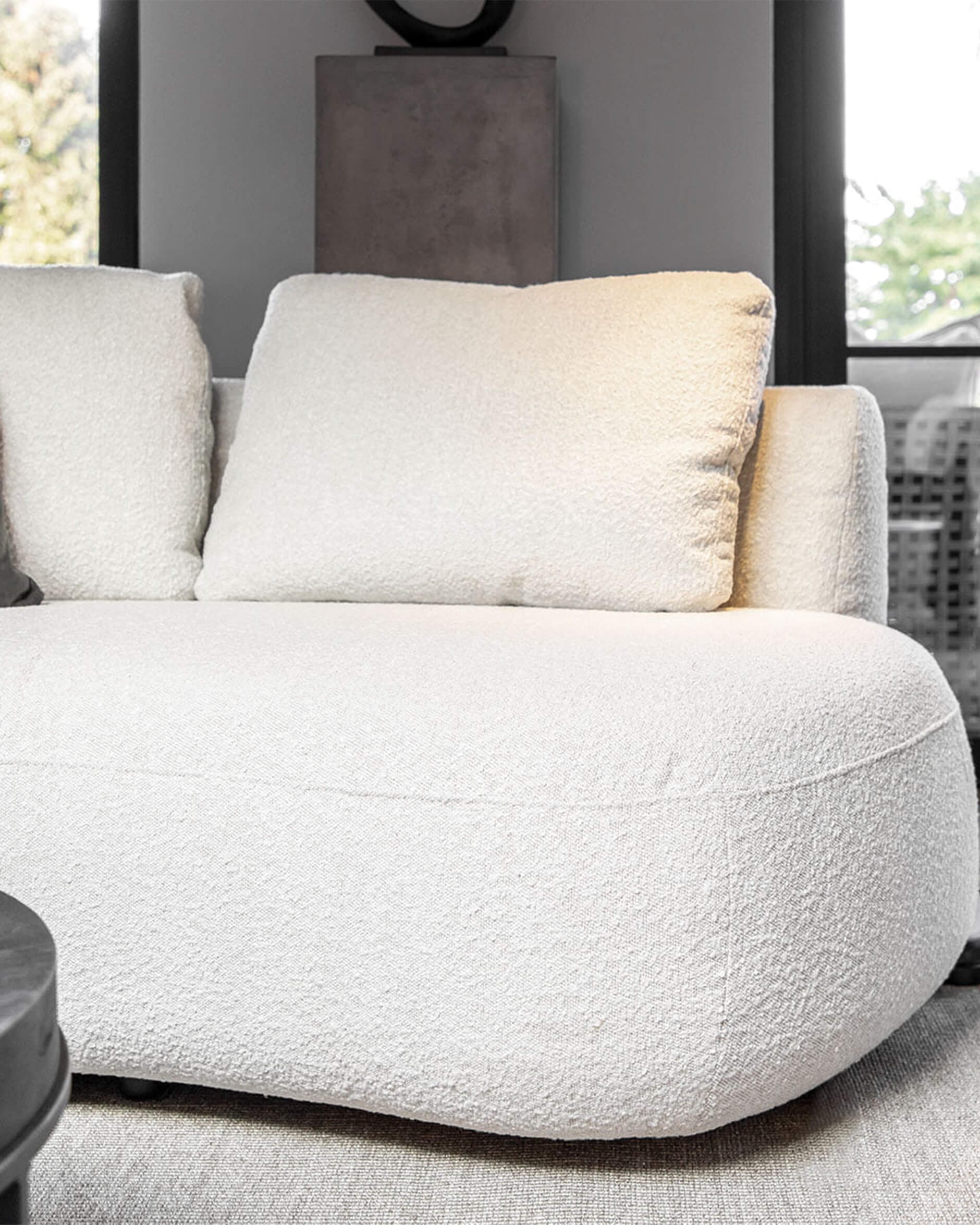 Dixon Module Right Bouclé Cream 2-seater