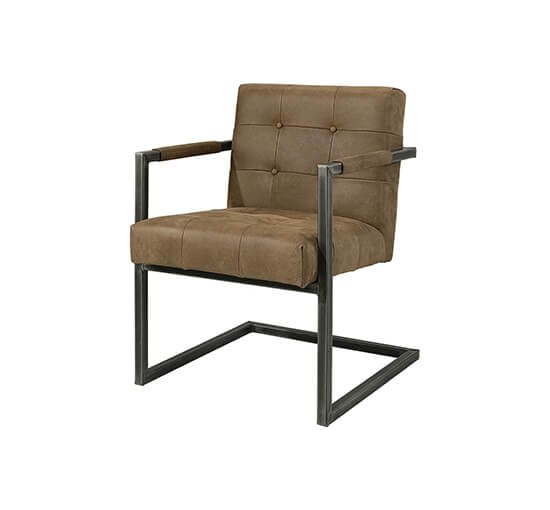 Brown - Jed Armchair Leather Anthracite