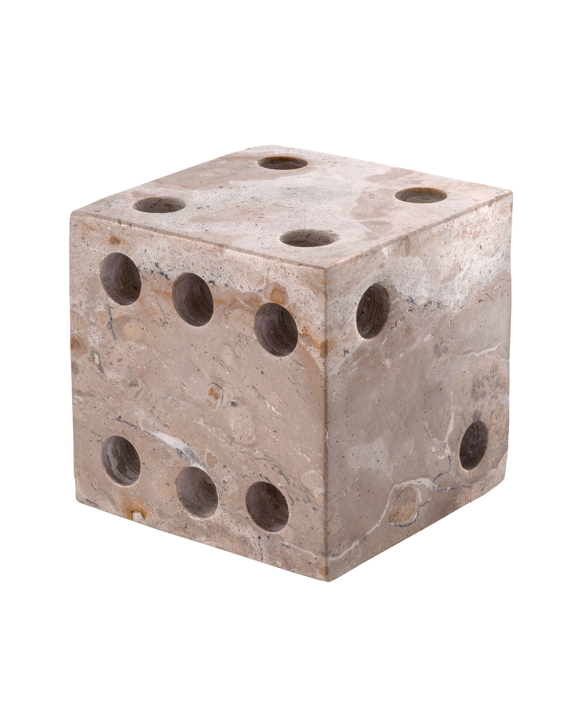 Visa dice decoration brown marble set of 2