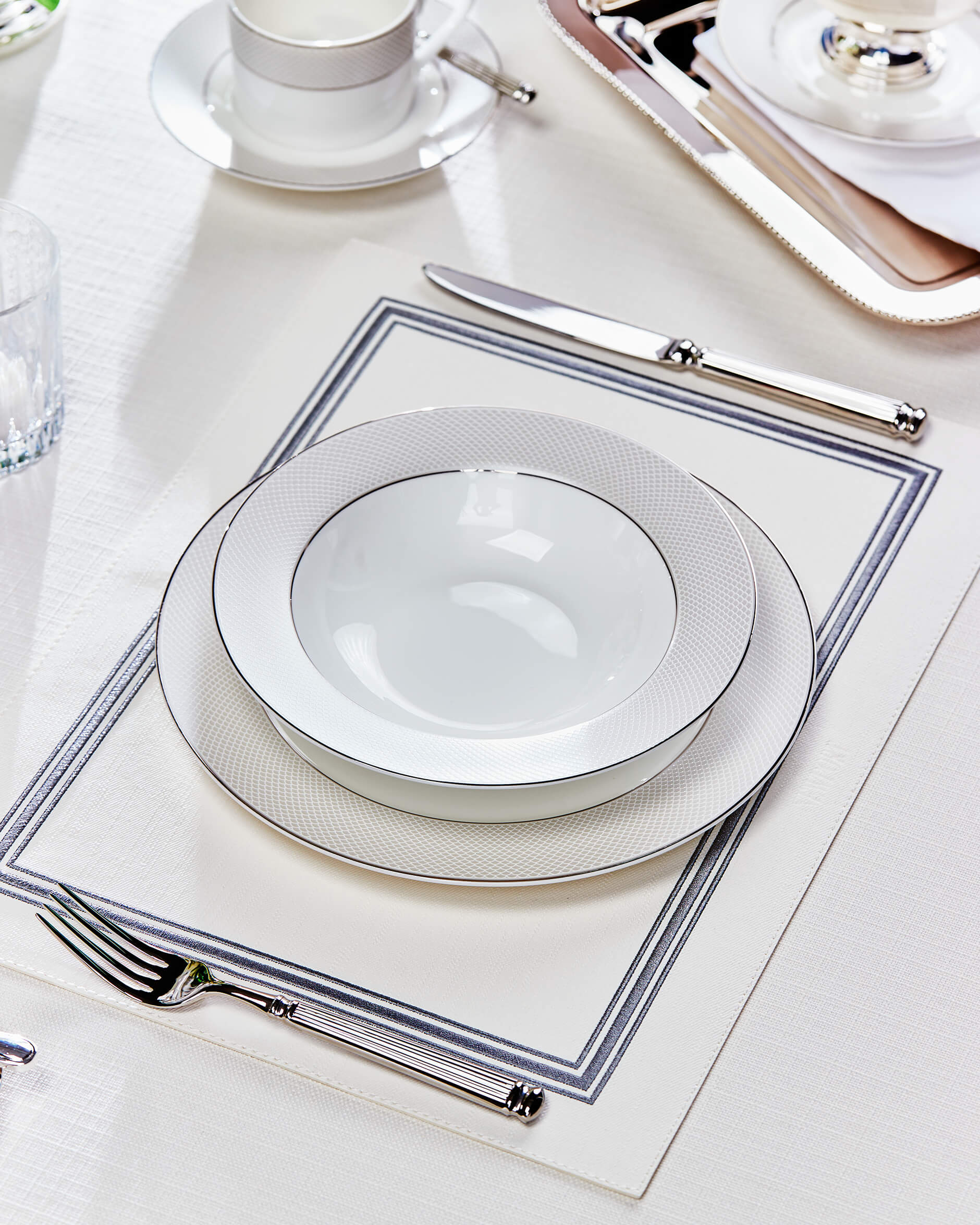 Regatta bordstablett vit/grå 4-pack