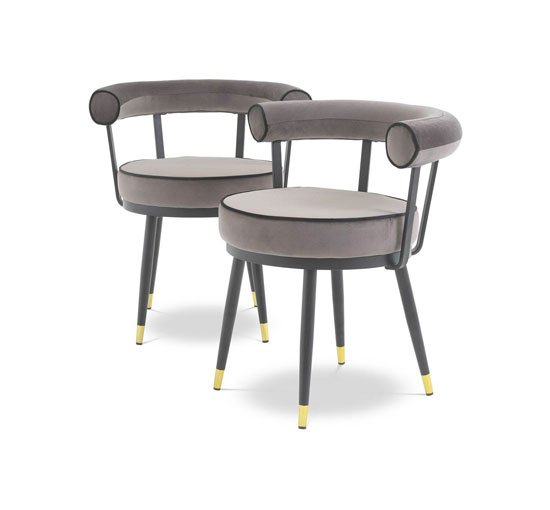 Savona grey velvet - Vico chairs savona greige