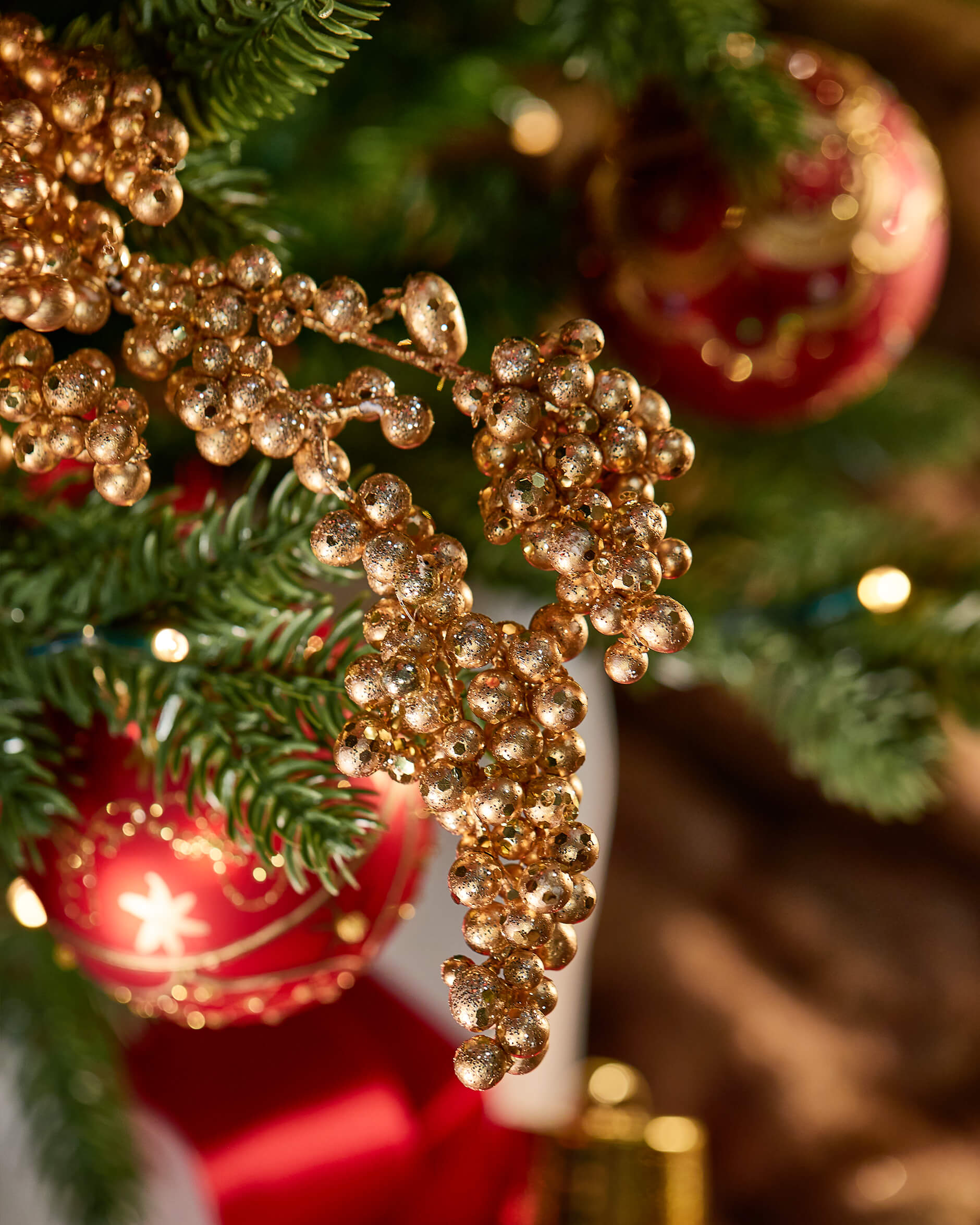 Hazel kvist juldekoration guld