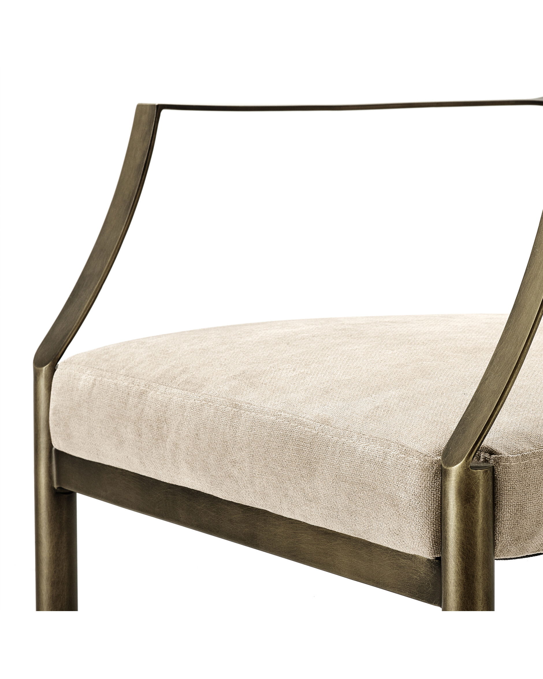 Scribe matstol dark brass/greige