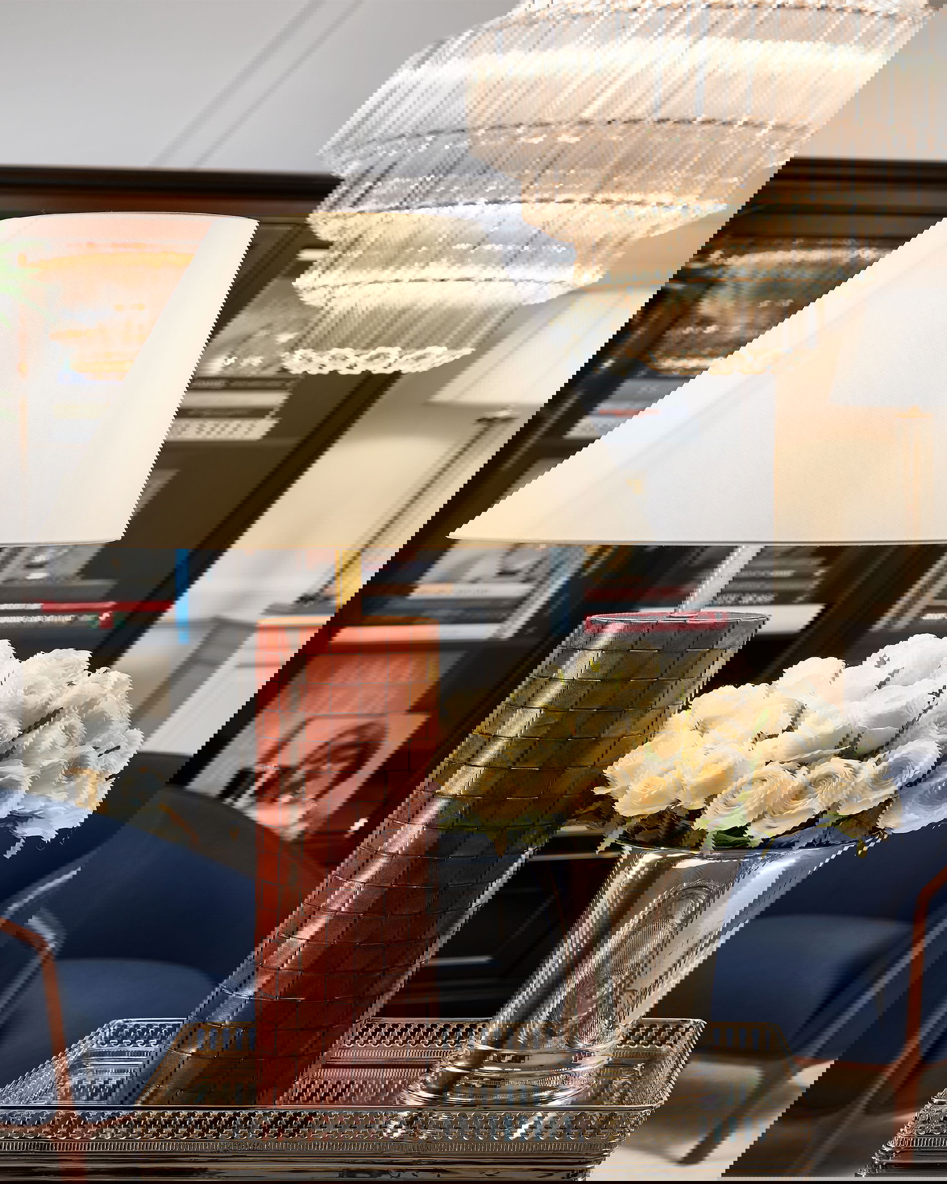 Kensington bordslampa flätad läder