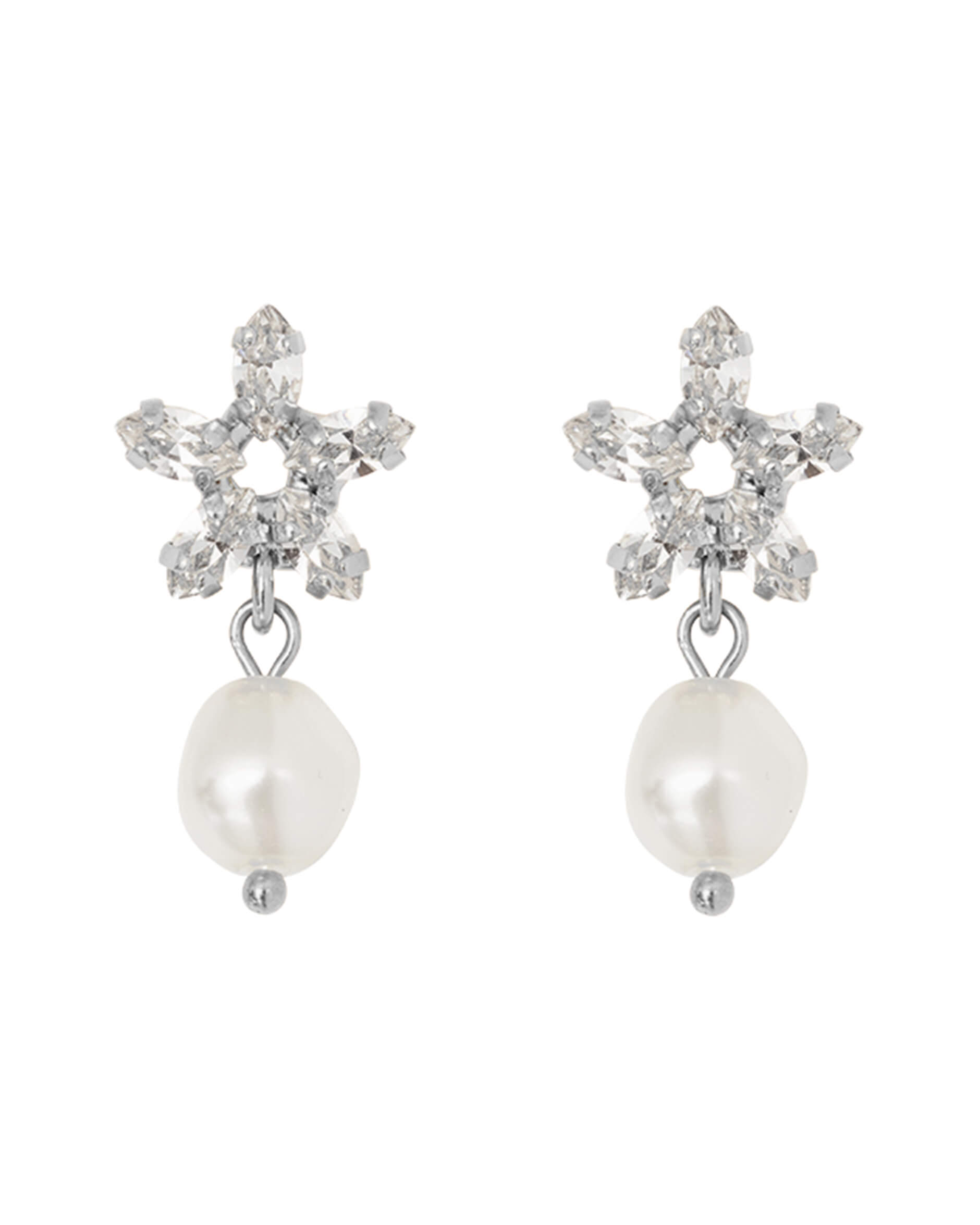 Emmy örhängen pearl/crystal rhodium