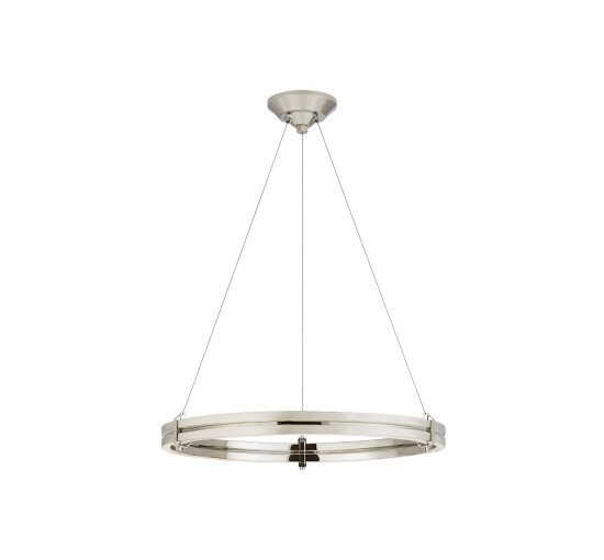Polished Nickel - Paxton 24" Ring Chandelier Polished Nickel