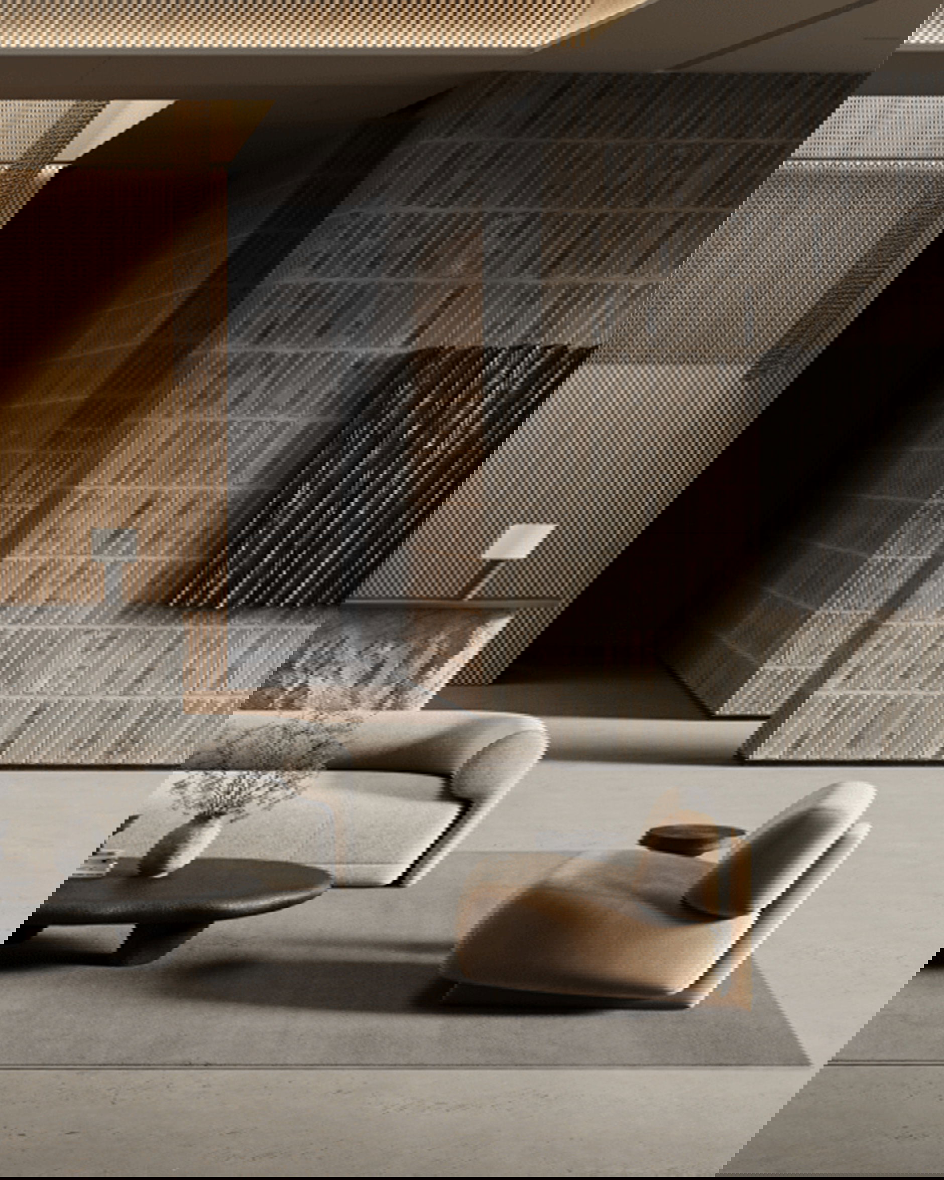 Lobby rug with edging grey