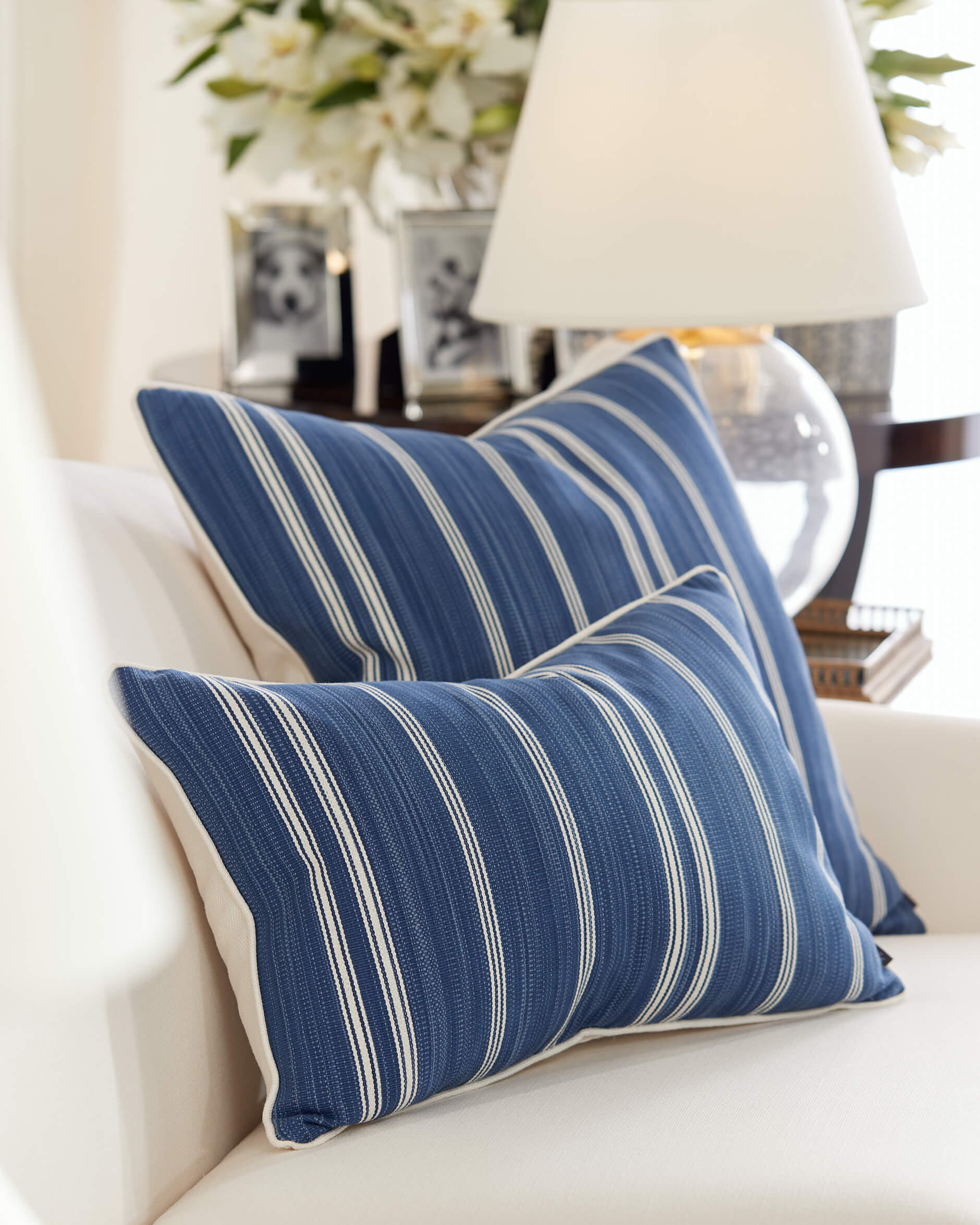 Batchelder Ticking kuddfodral indigo