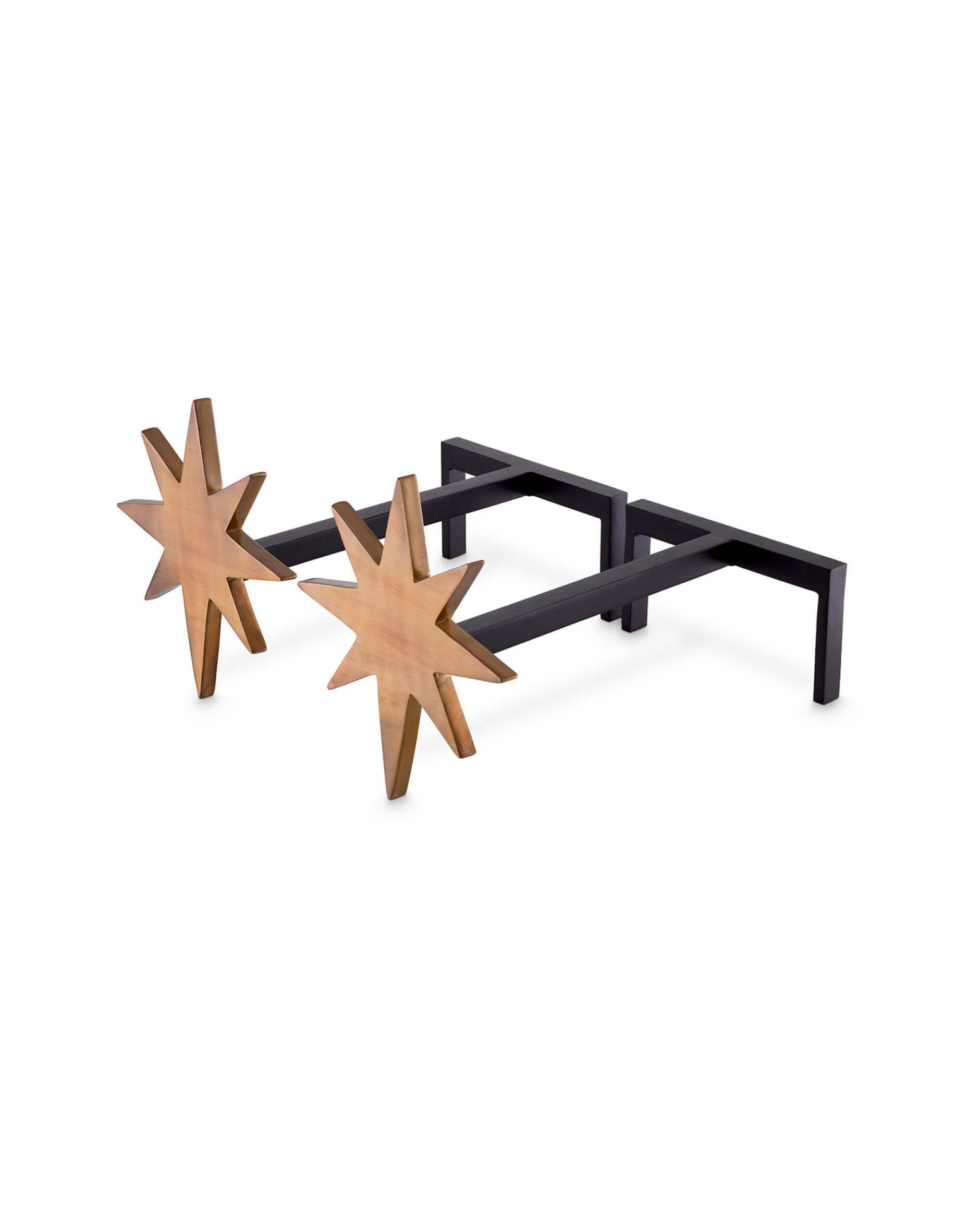 Star andiron mässing 2-pack